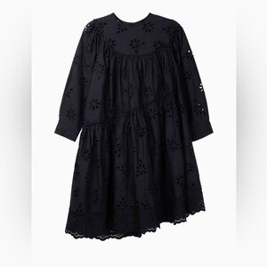 Simone Rocha H&M Black Floral Dress